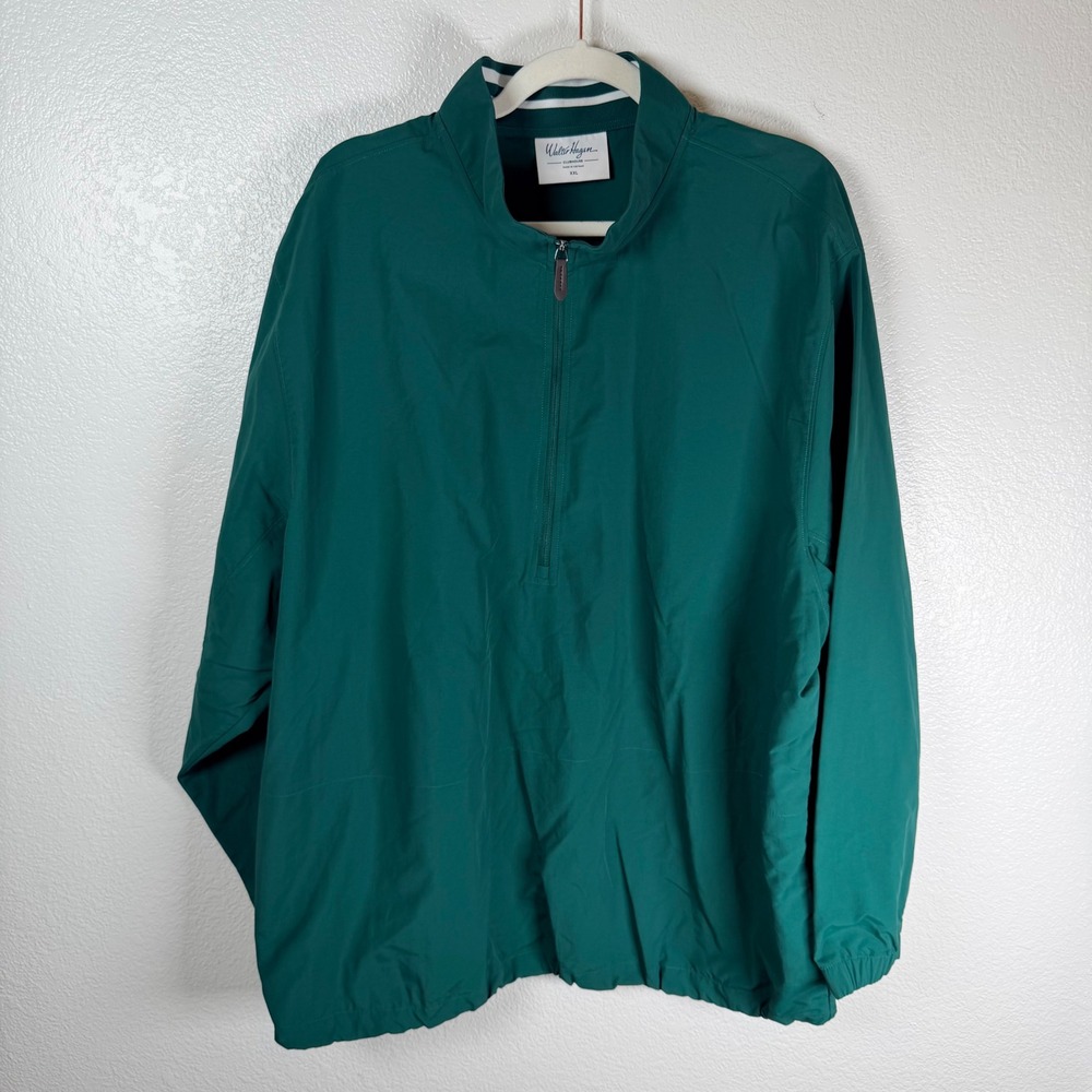 Walter Hagen Clubhouse Mens XXL Green 1/4 Zip Windbreaker Golf Jacket